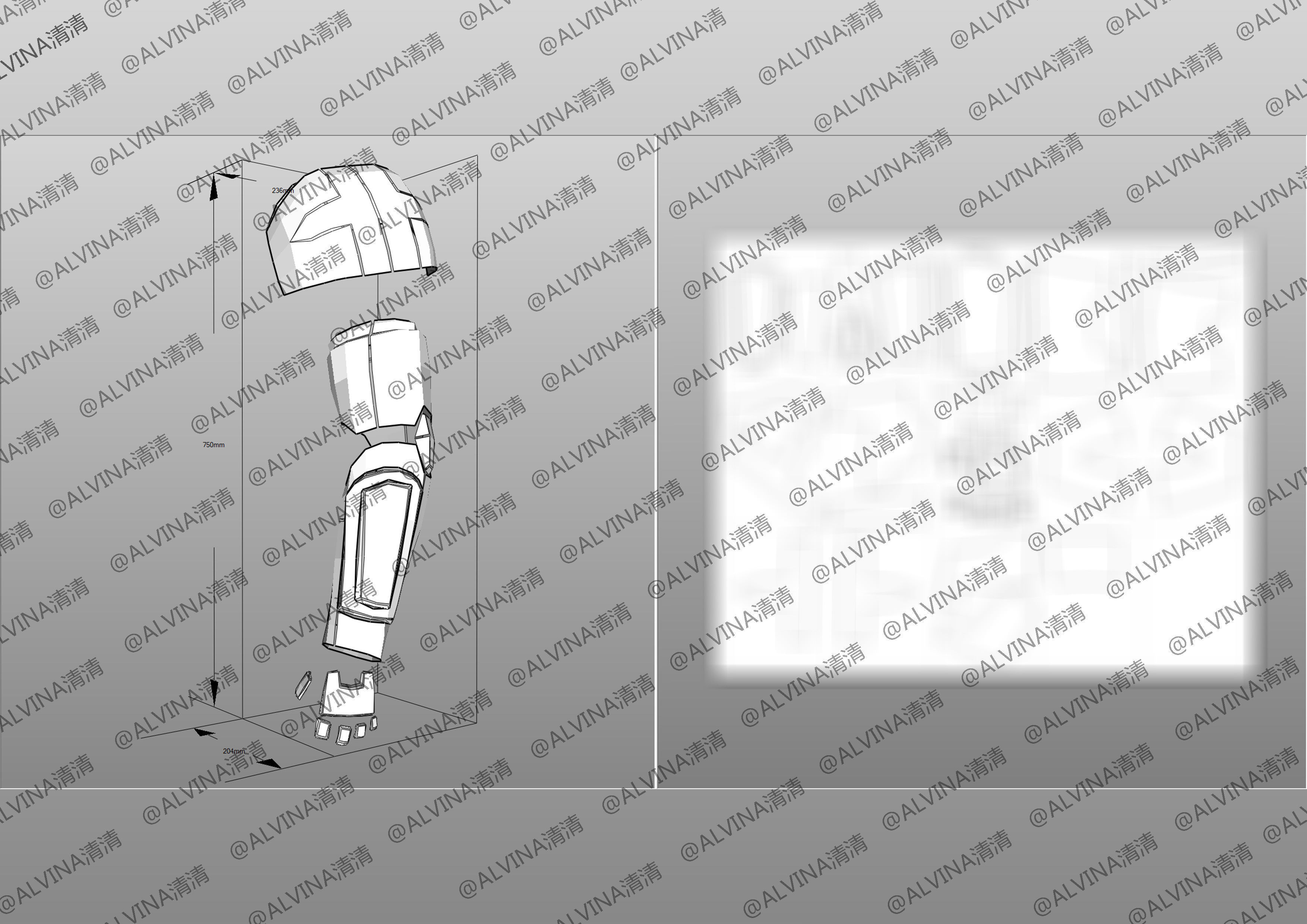 Mass Effect 2 Shepard N7 Armor - DIY Cosplay Pepakura Foam Low-poly 3D model_14