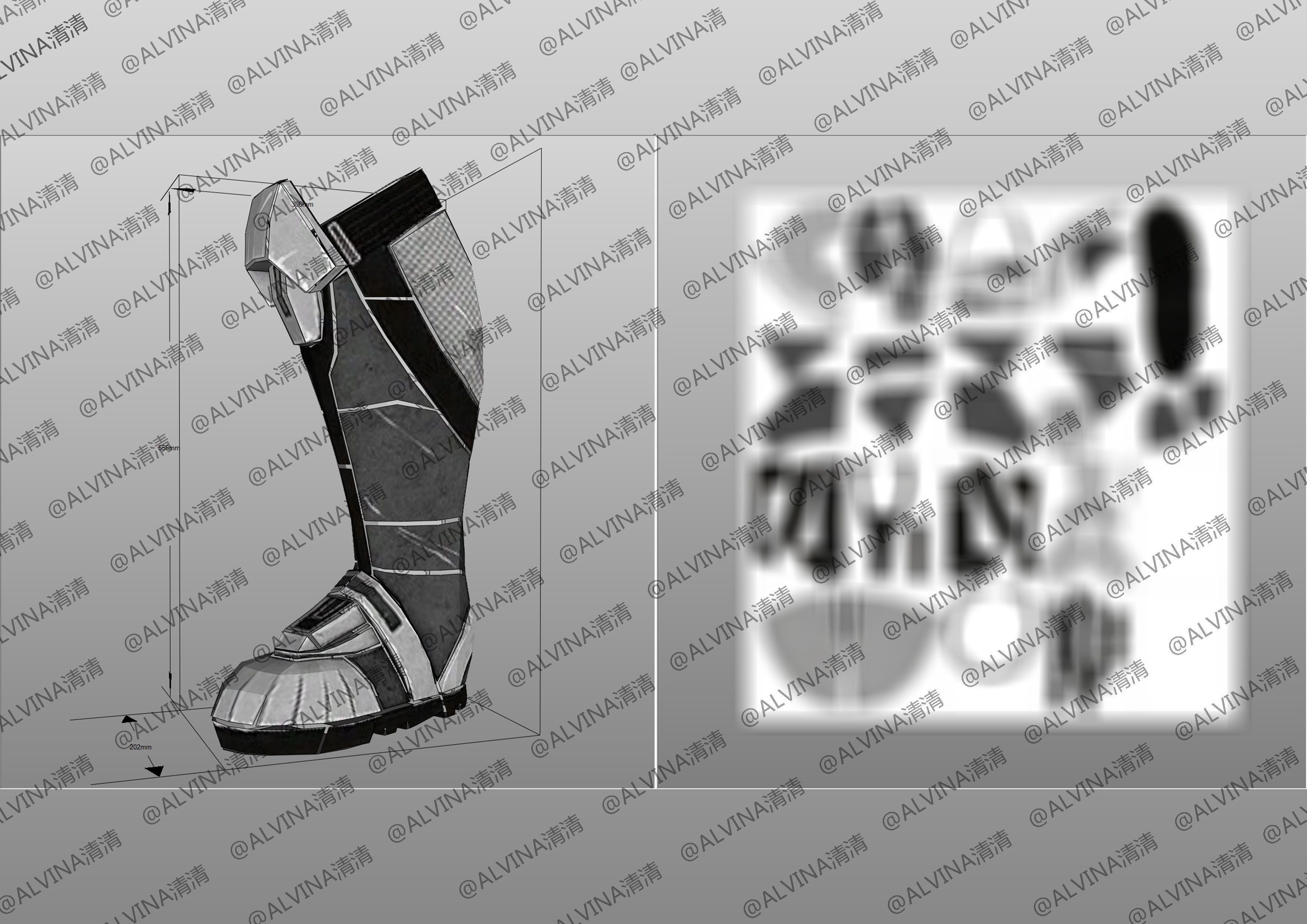 Mass Effect 2 Shepard N7 Armor - DIY Cosplay Pepakura Foam Low-poly 3D model_23