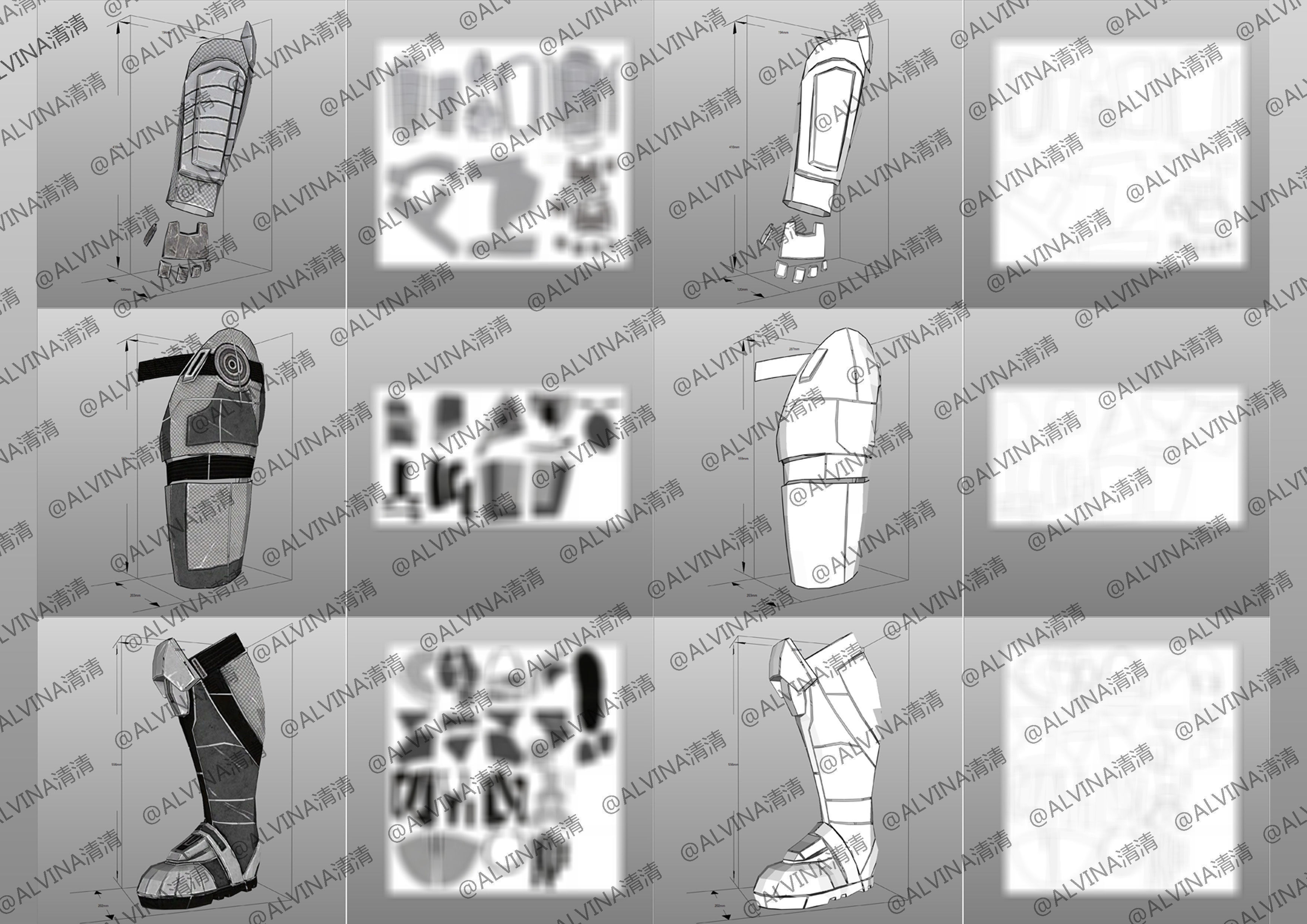 Mass Effect 2 Shepard N7 Armor - DIY Cosplay Pepakura Foam Low-poly 3D model_6