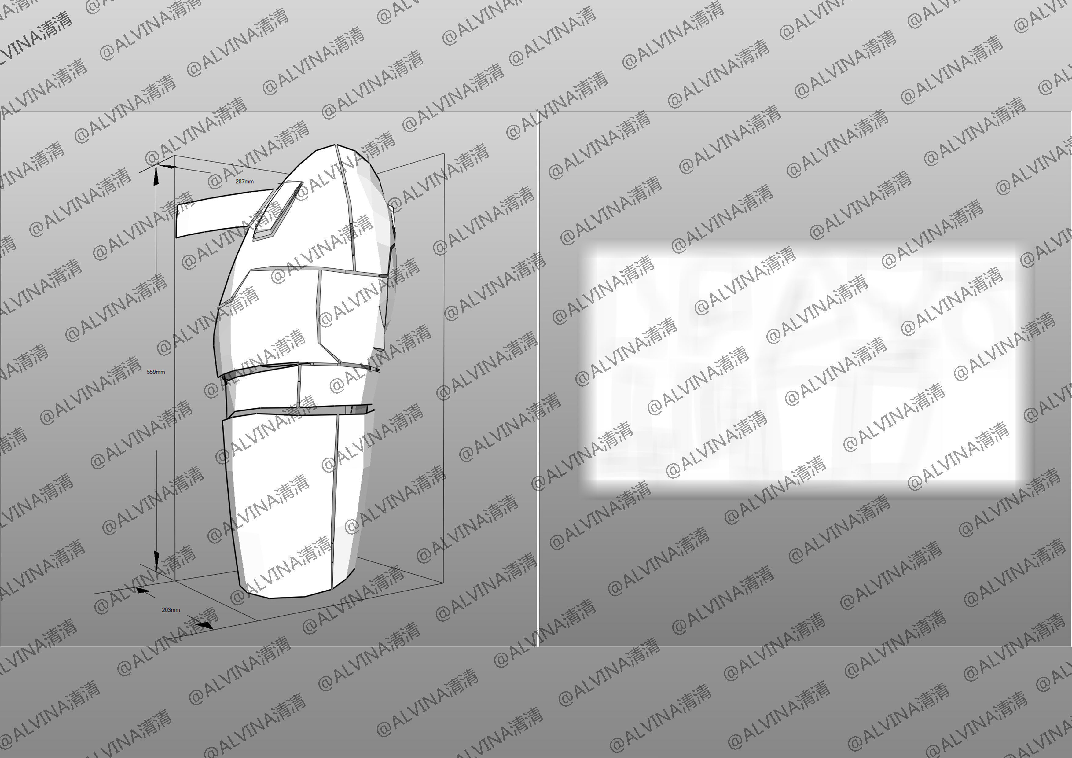 Mass Effect 2 Shepard N7 Armor - DIY Cosplay Pepakura Foam Low-poly 3D model_22