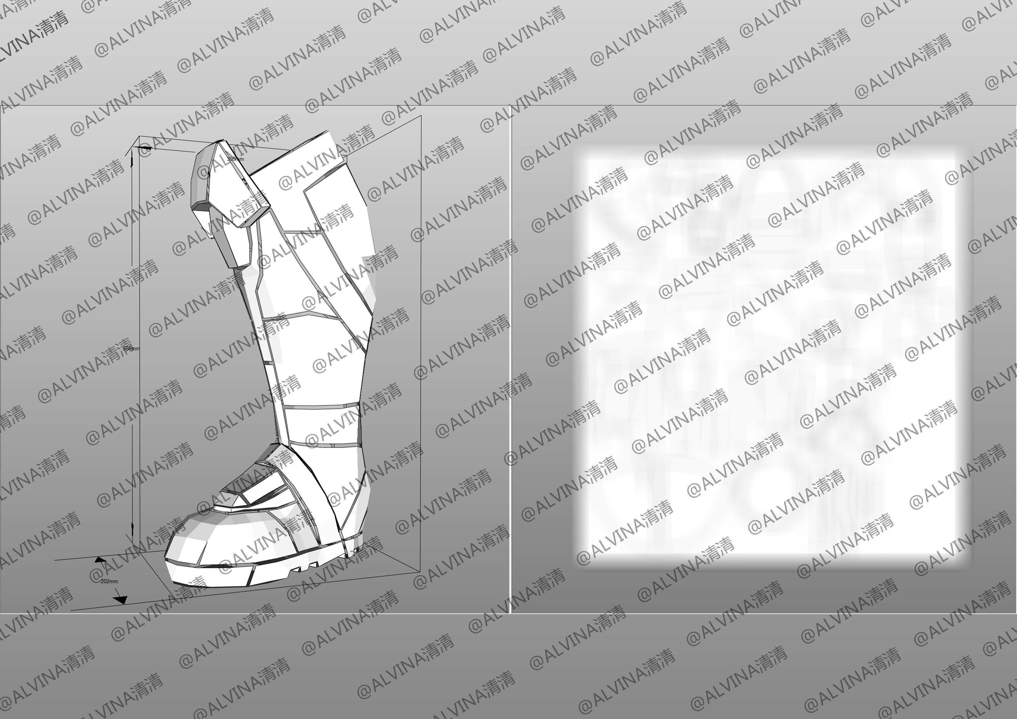 Mass Effect 2 Shepard N7 Armor - DIY Cosplay Pepakura Foam Low-poly 3D model_24