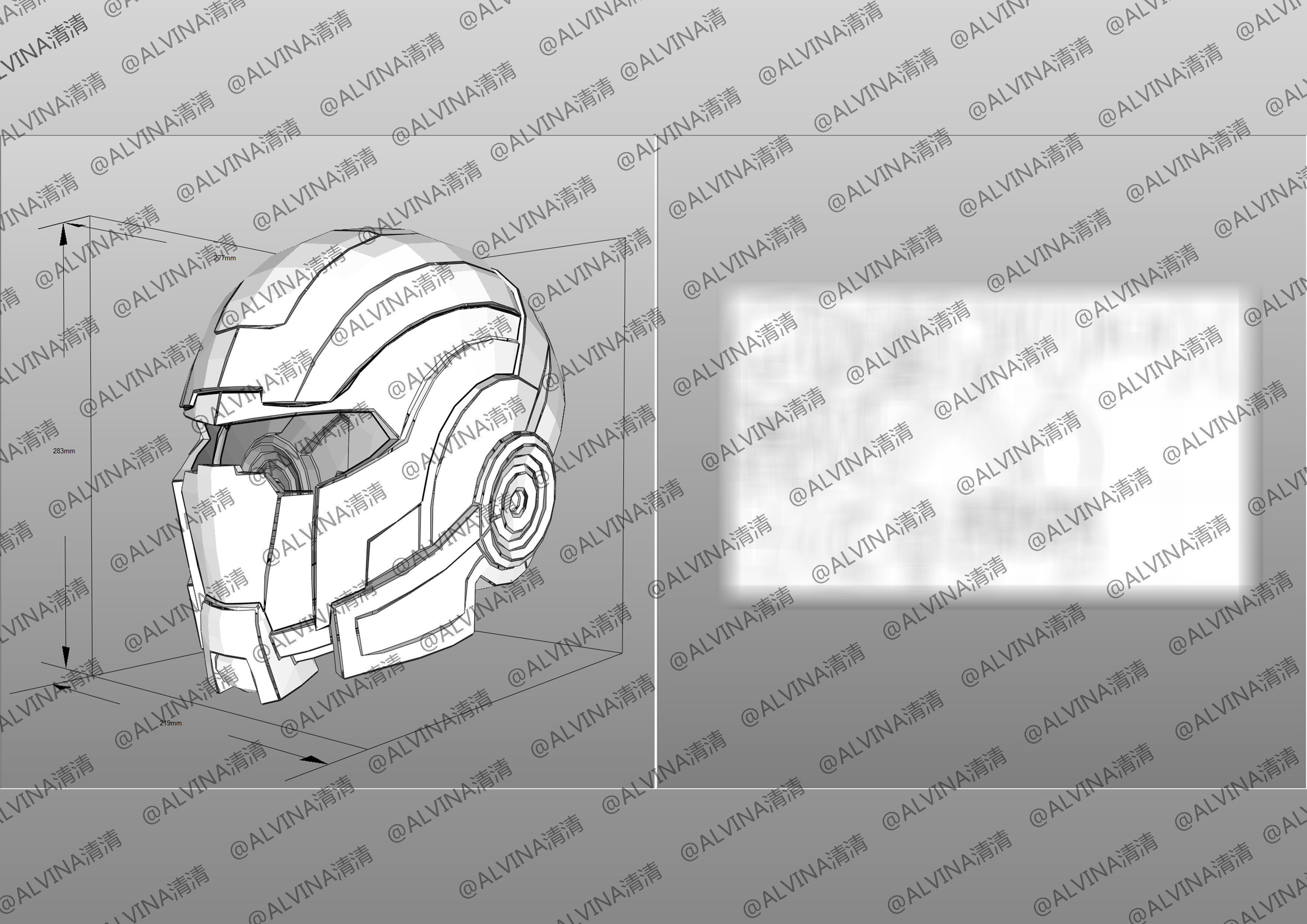 Mass Effect 2 Shepard N7 Armor - DIY Cosplay Pepakura Foam Low-poly 3D model_10