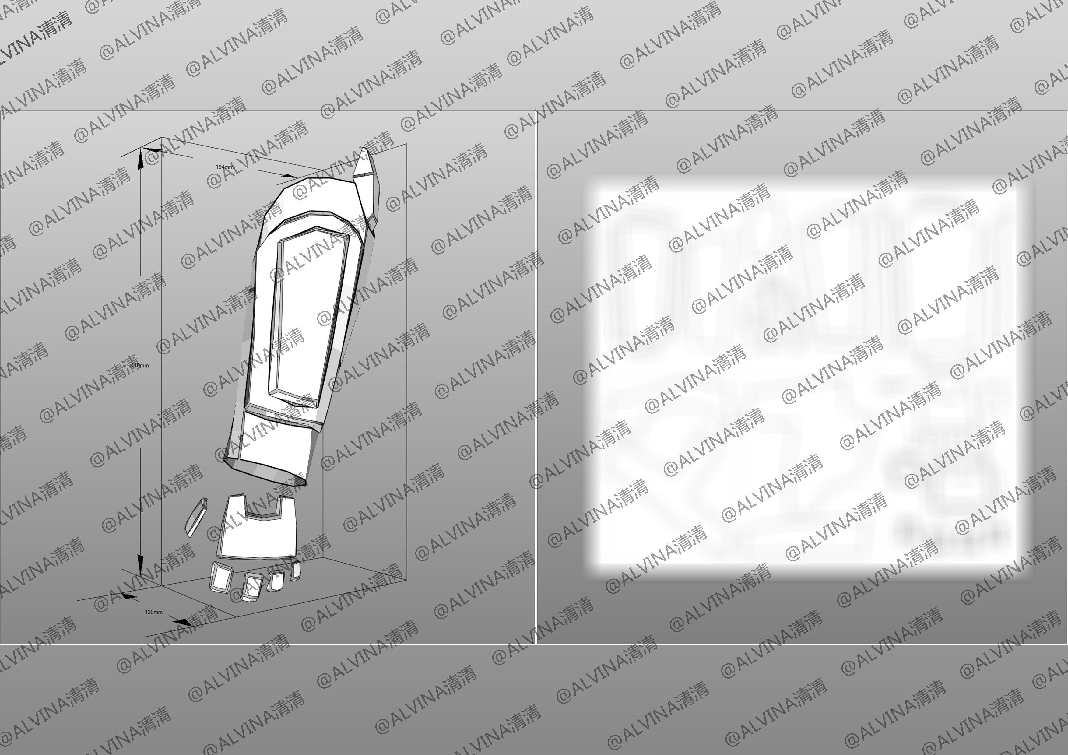 Mass Effect 2 Shepard N7 Armor - DIY Cosplay Pepakura Foam Low-poly 3D model_20