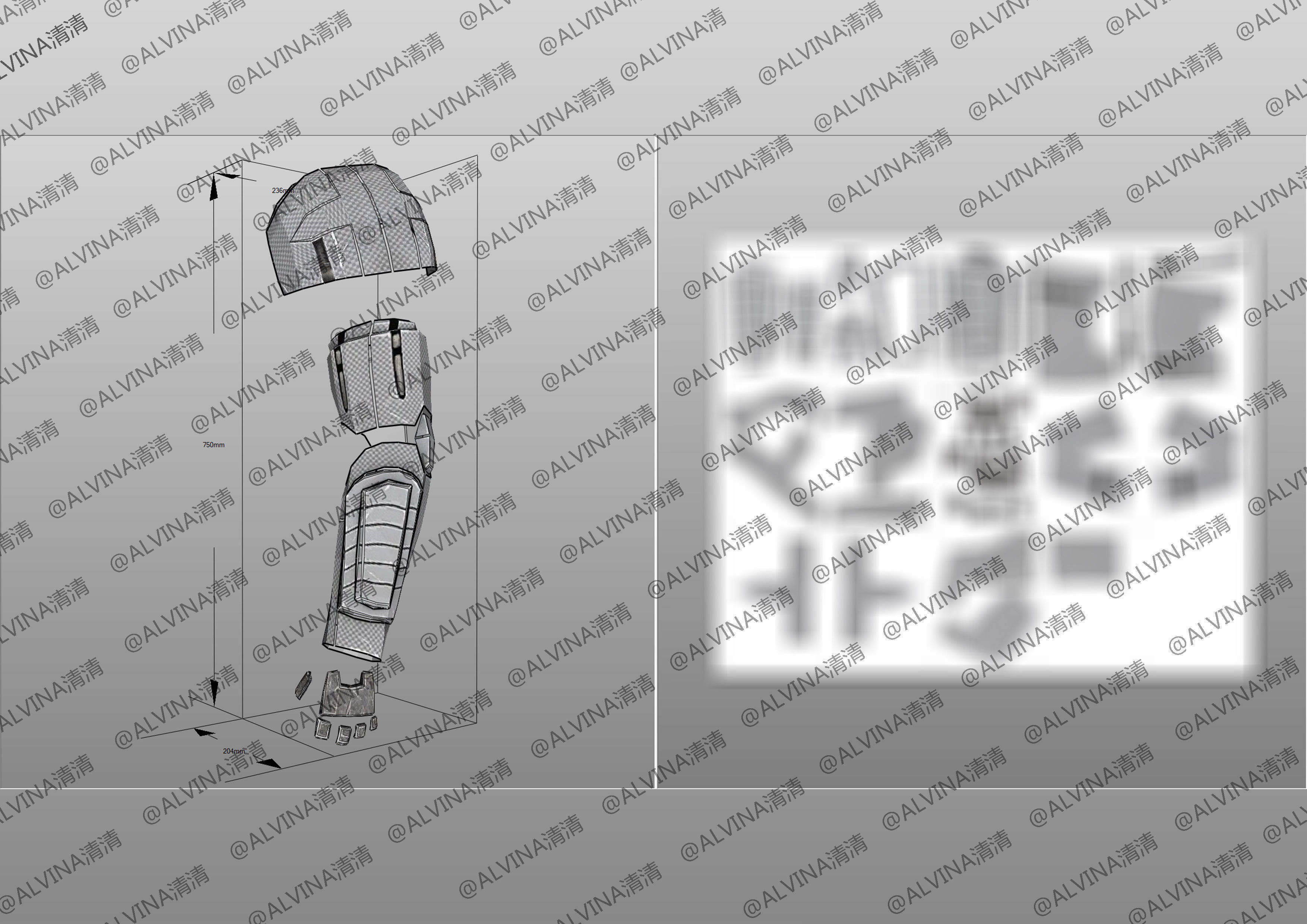 Mass Effect 2 Shepard N7 Armor - DIY Cosplay Pepakura Foam Low-poly 3D model_13