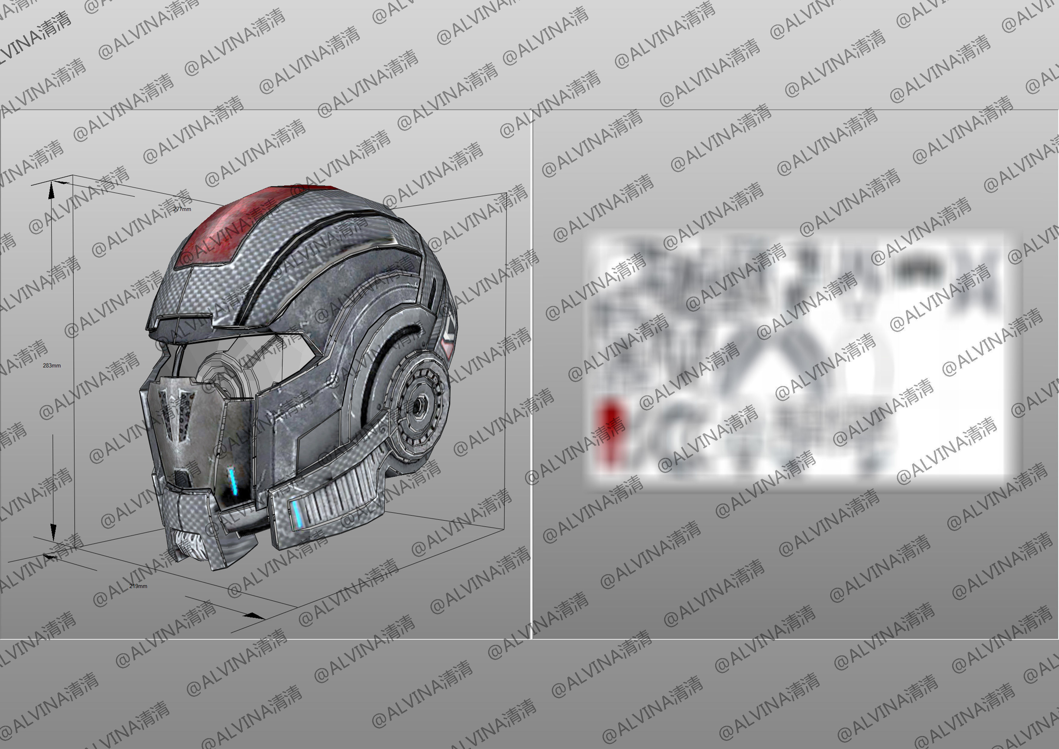 Mass Effect 2 Shepard N7 Armor - DIY Cosplay Pepakura Foam Low-poly 3D model_9