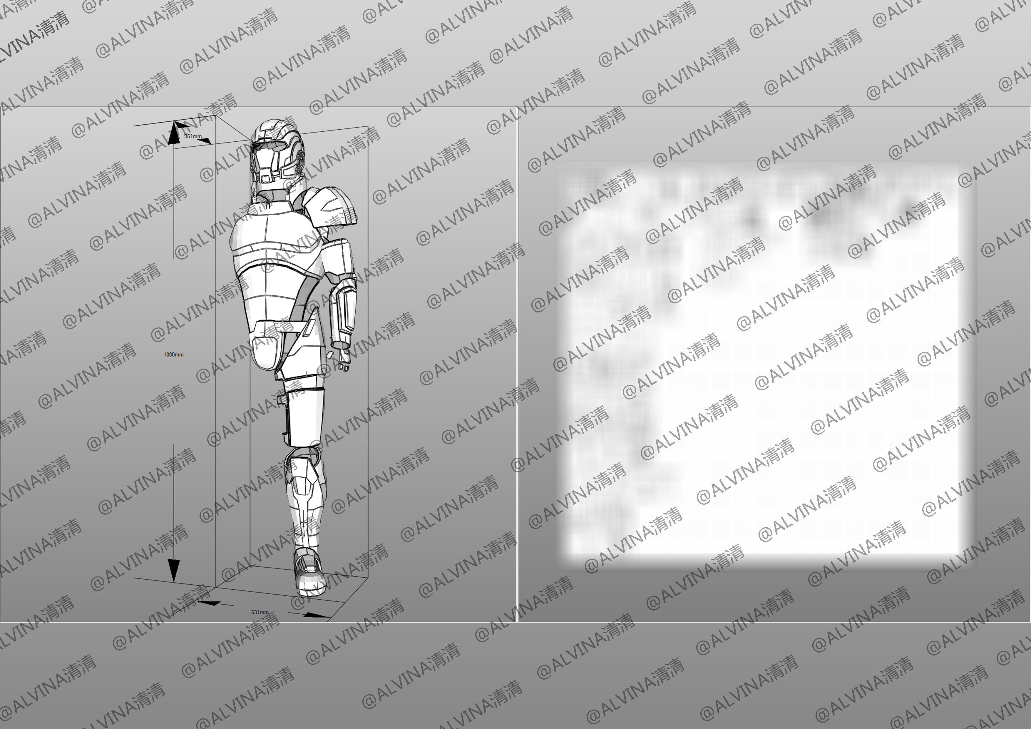 Mass Effect 2 Shepard N7 Armor - DIY Cosplay Pepakura Foam Low-poly 3D model_8