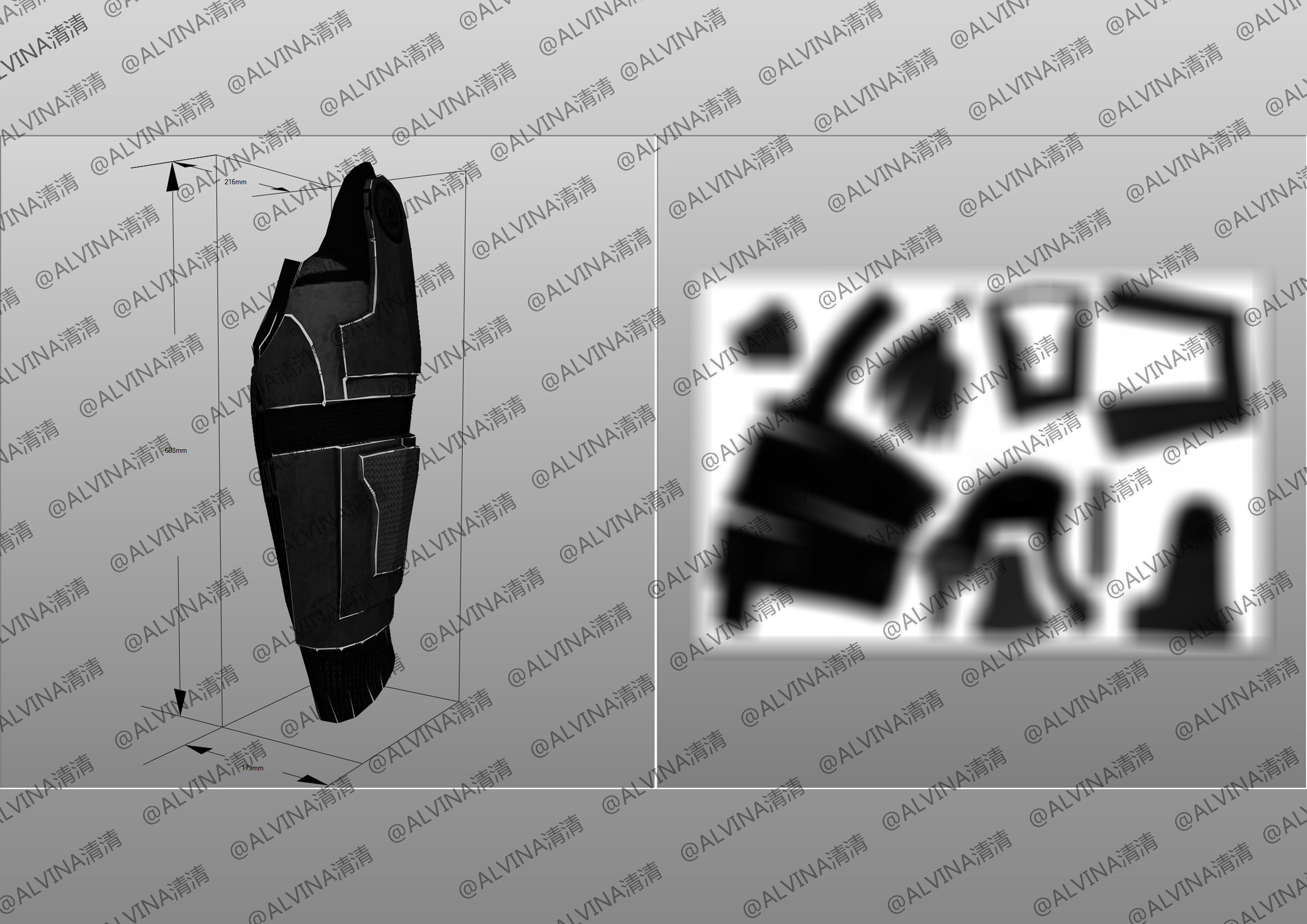 3D model Mass Effect 3 N7 Femshep Armor - DIY Cosplay Pepakura Foam VR ...