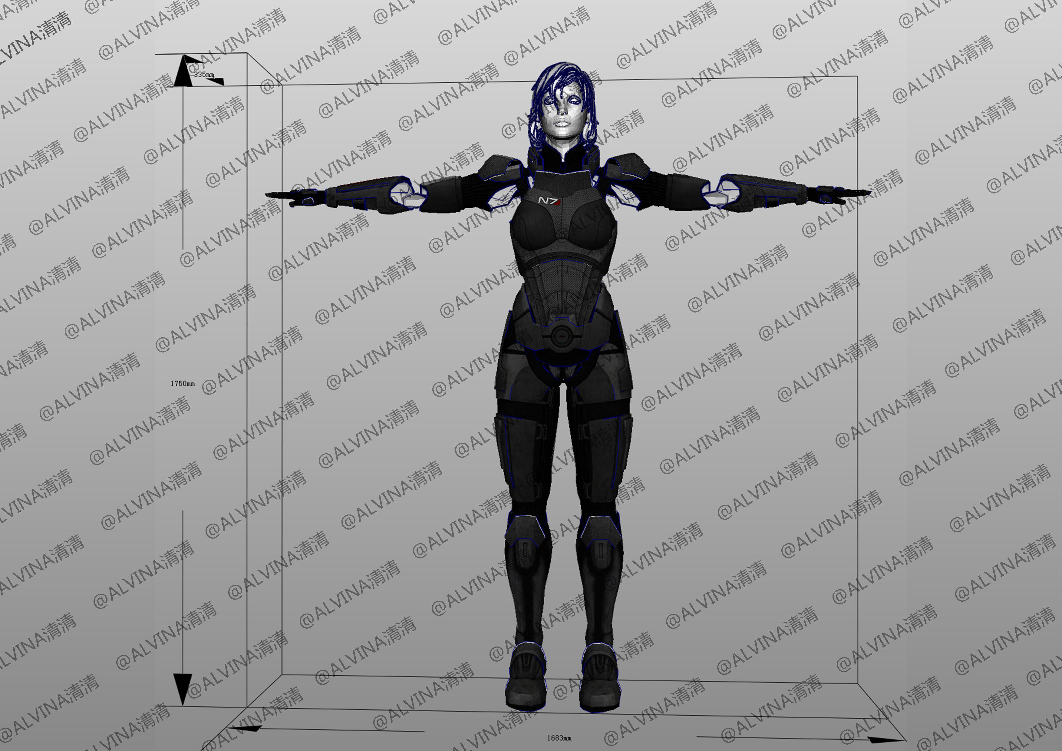 超レア　プレイアーツ改　マスエフクト 3 FemShep 3D model Mass Effect 3 N7 Femshep Armor - DIY Cosplay Pepakura