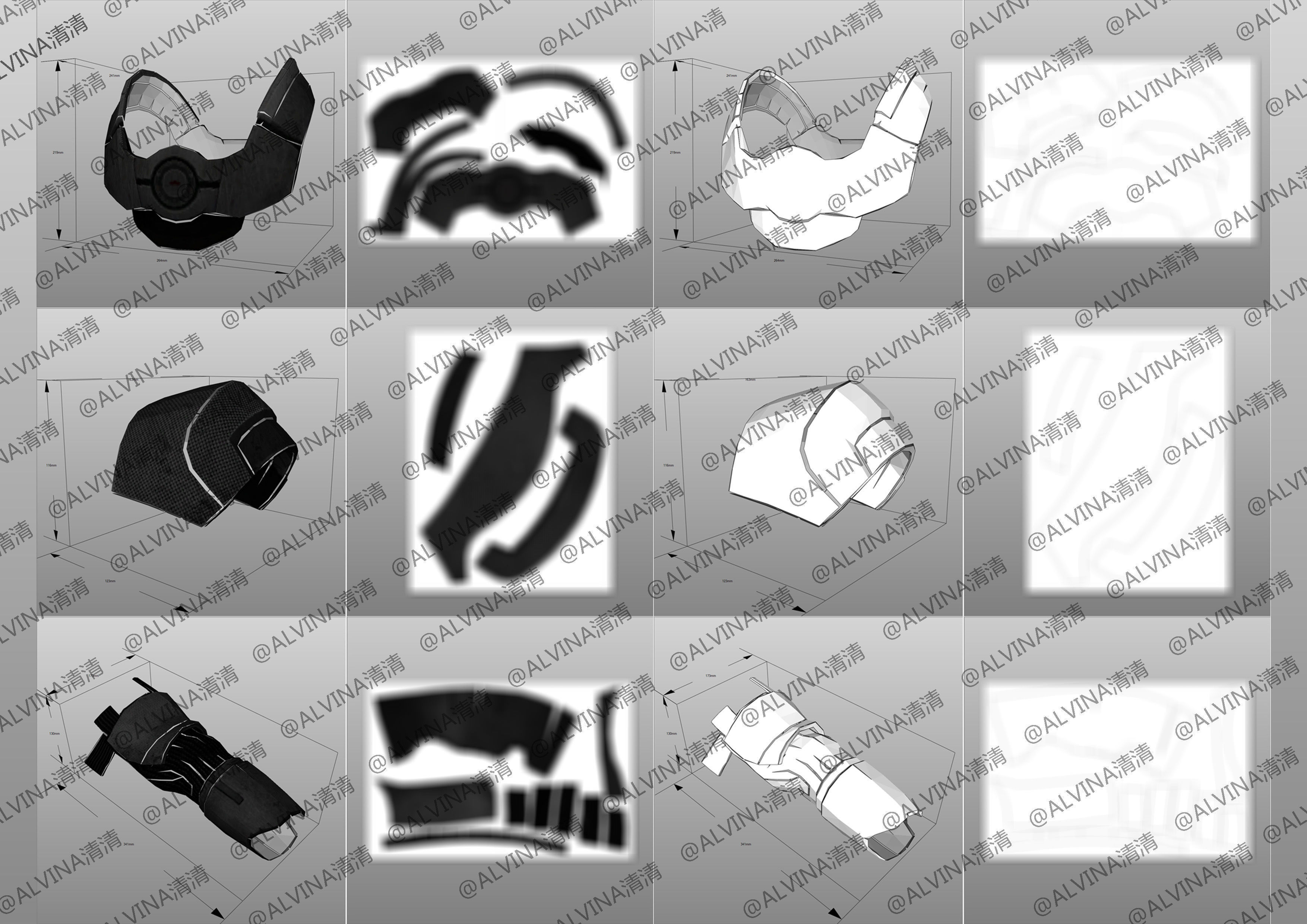 3D model Mass Effect 3 N7 Femshep Armor - DIY Cosplay Pepakura Foam VR ...
