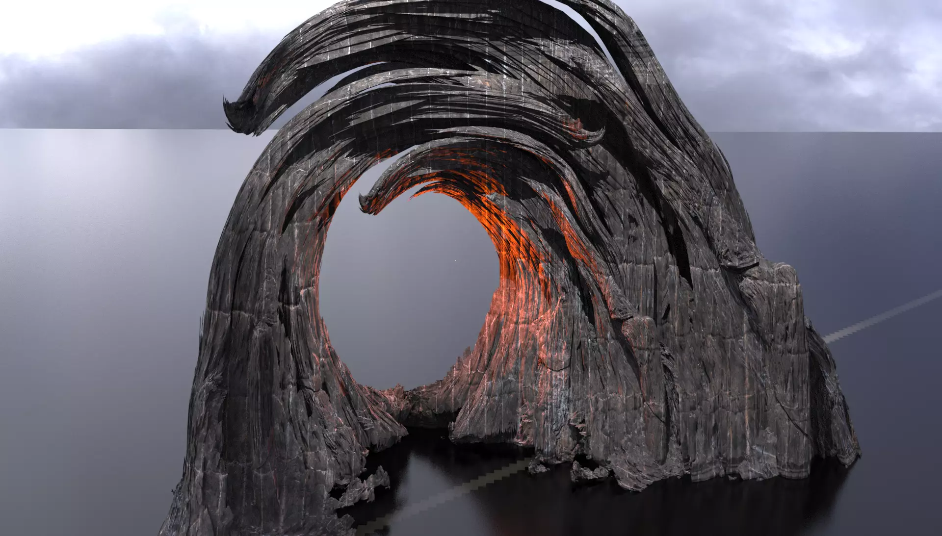 Lovecraftian cliff of insanity 3D model_0