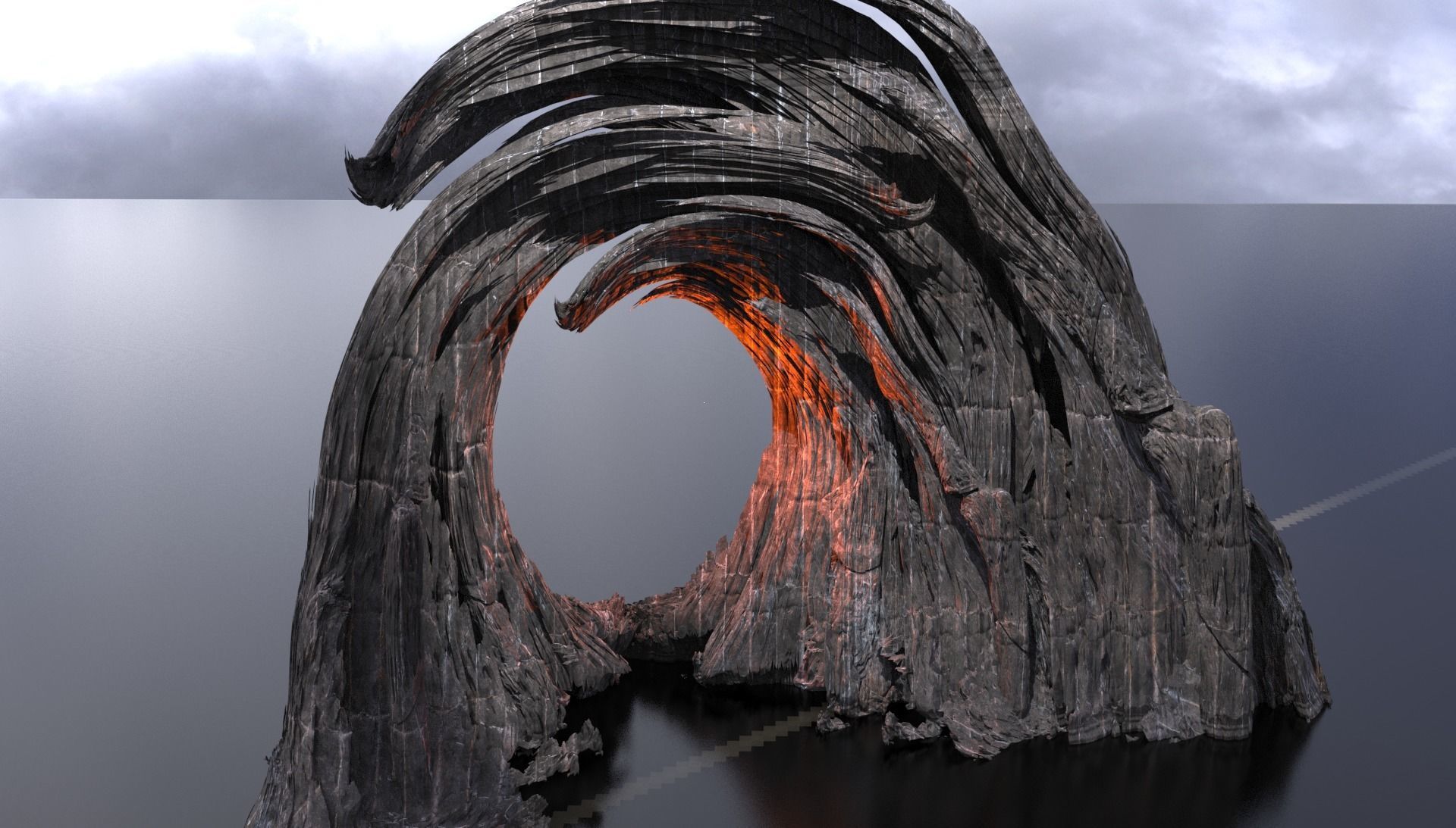 Lovecraftian cliff of insanity 3D model_1