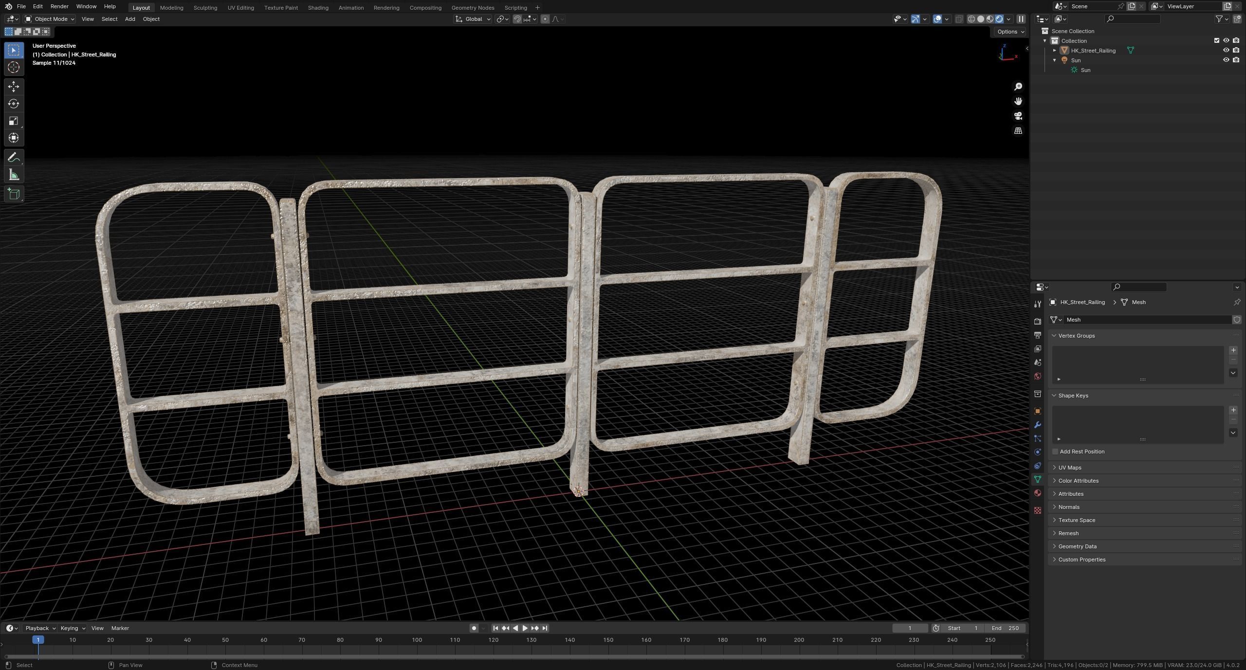 Hong Kong Street Railing 3D model | CGTrader