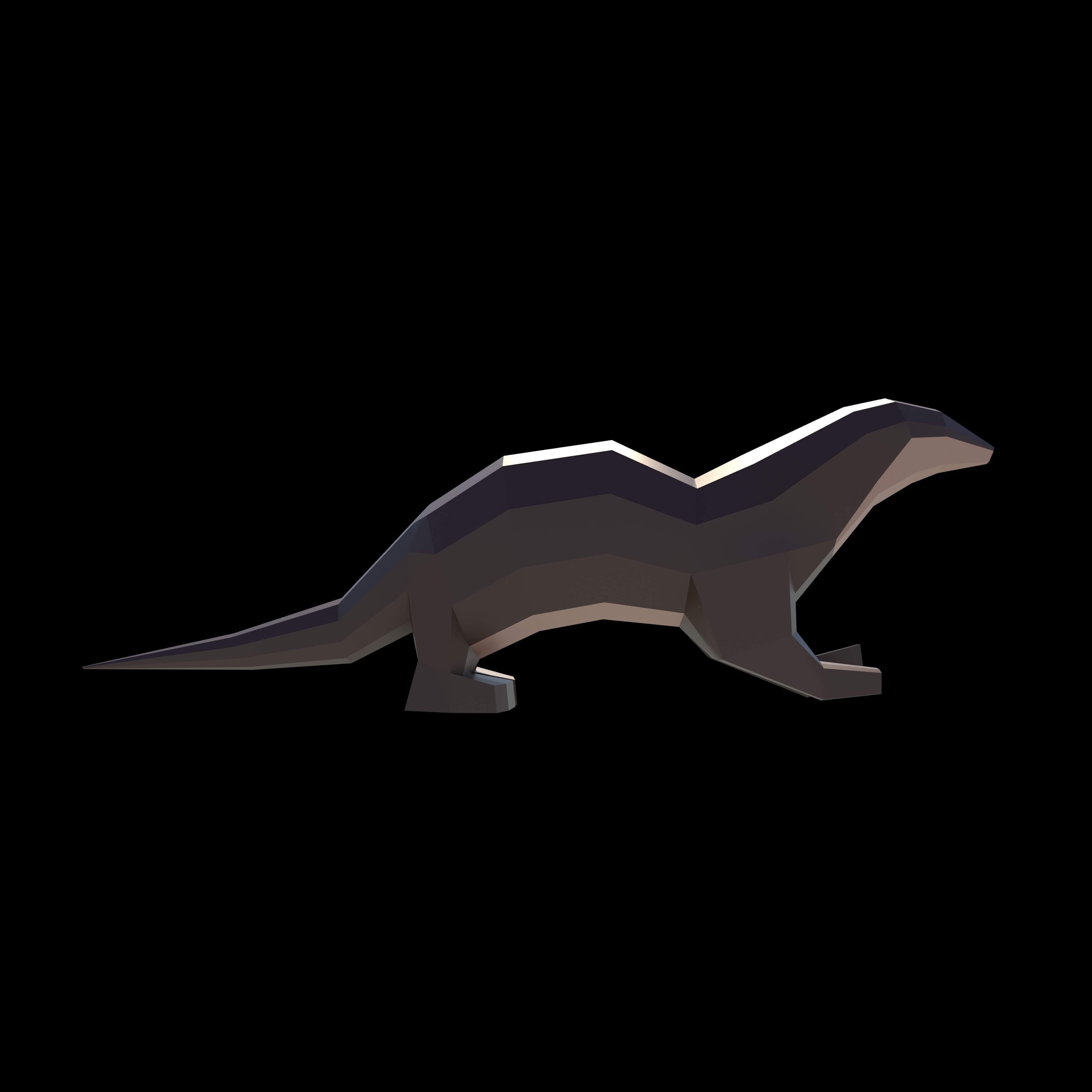 otter Low-poly 3D model_6