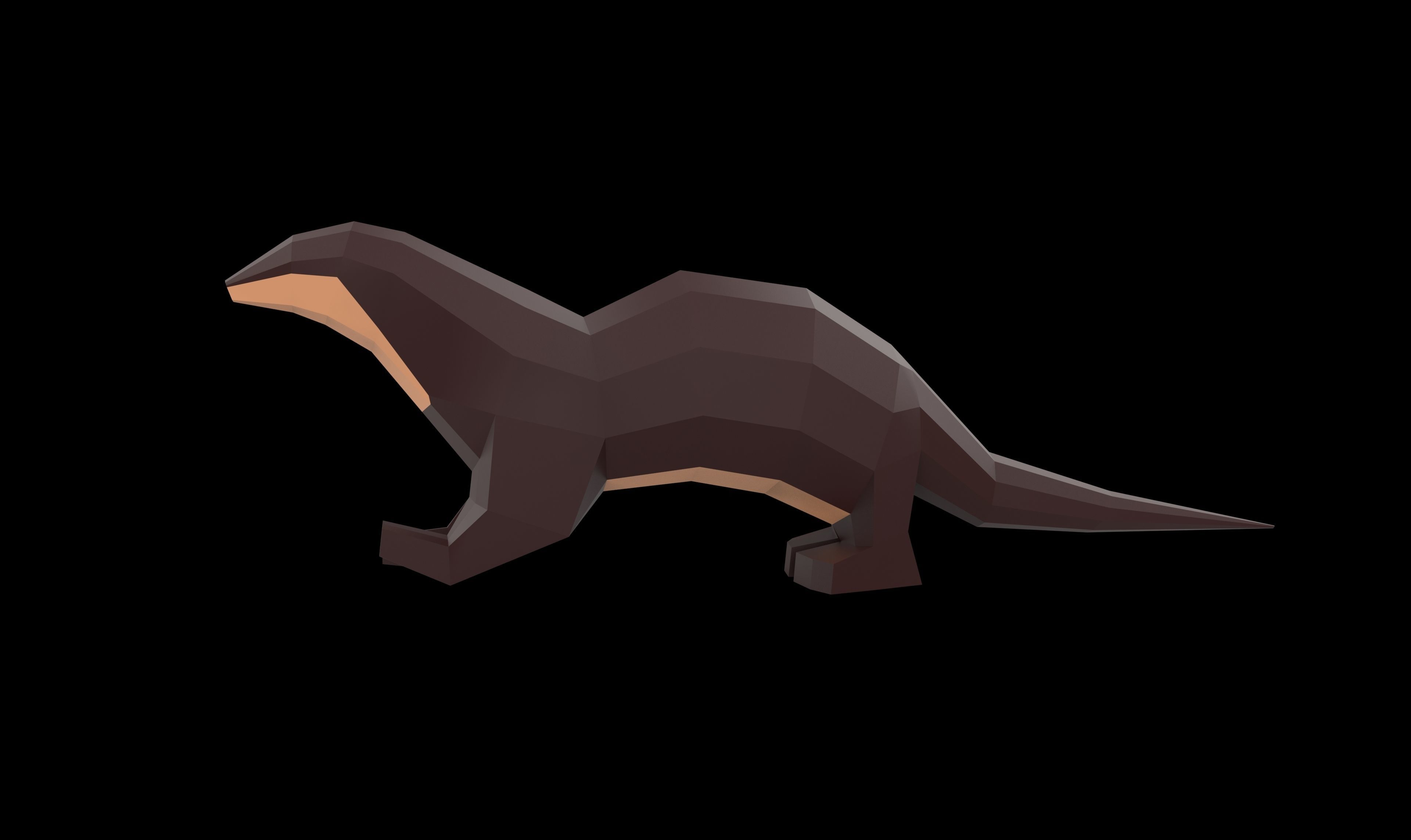 otter Low-poly 3D model_5