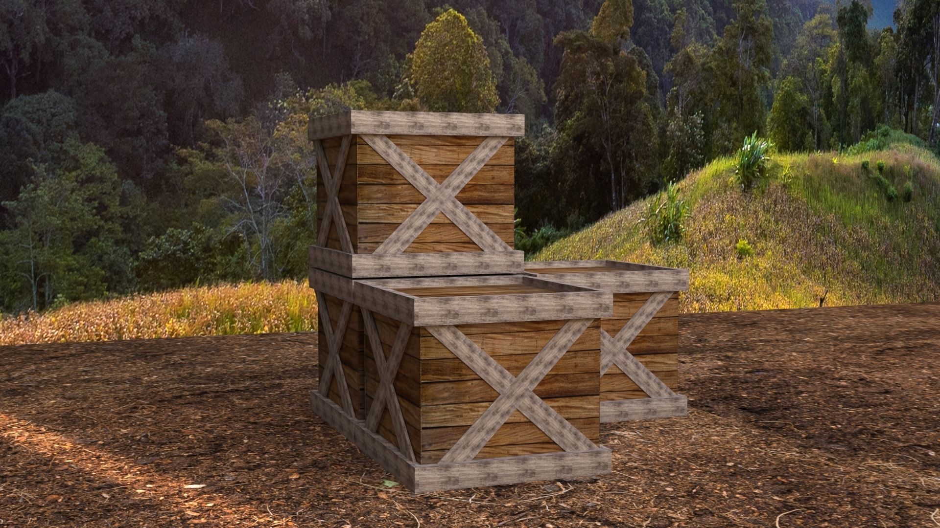 3D Medieval Collection 01- 10 Object model Low-poly 3D model_1