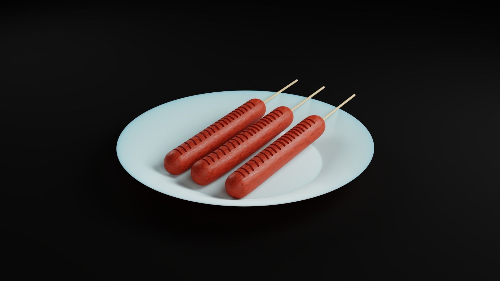 Skewered Sausage 3D model_5