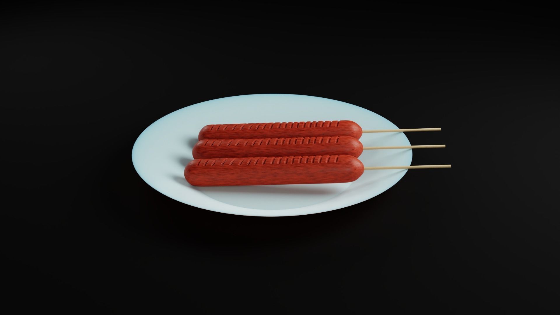 Skewered Sausage 3D model_4