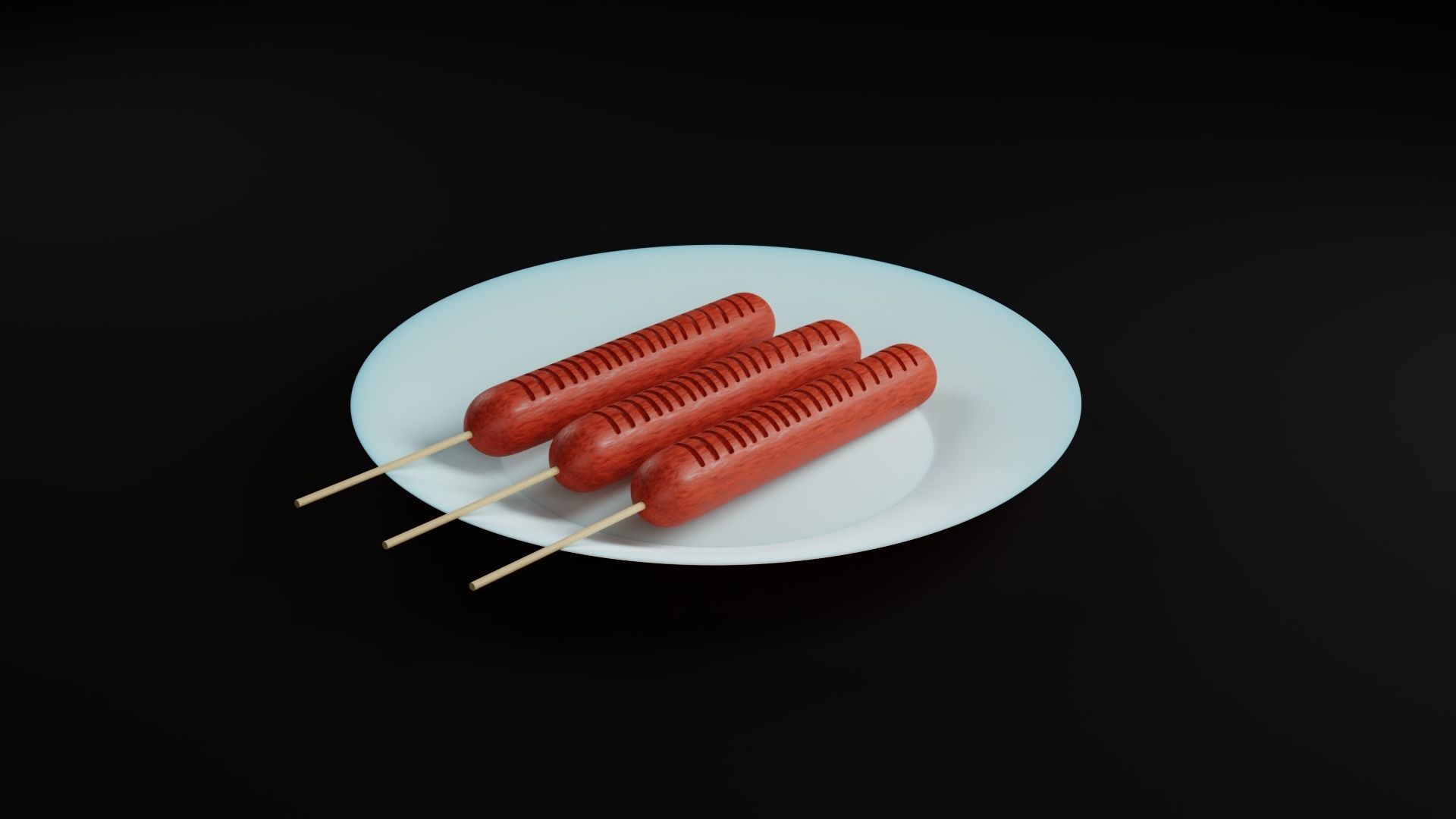 Skewered Sausage 3D model_9
