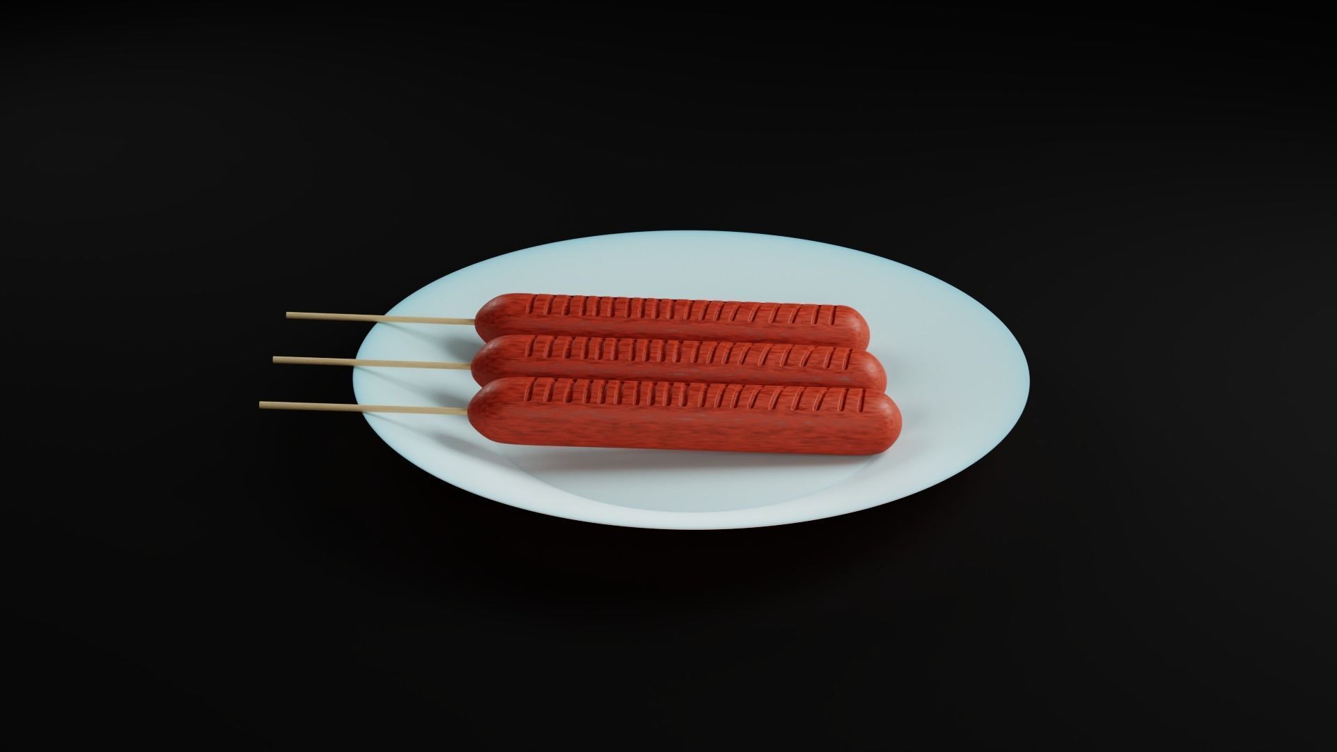 Skewered Sausage 3D model_8