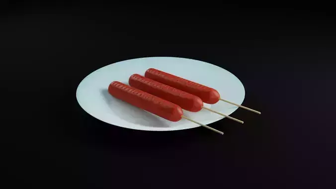 Skewered Sausage 3D model