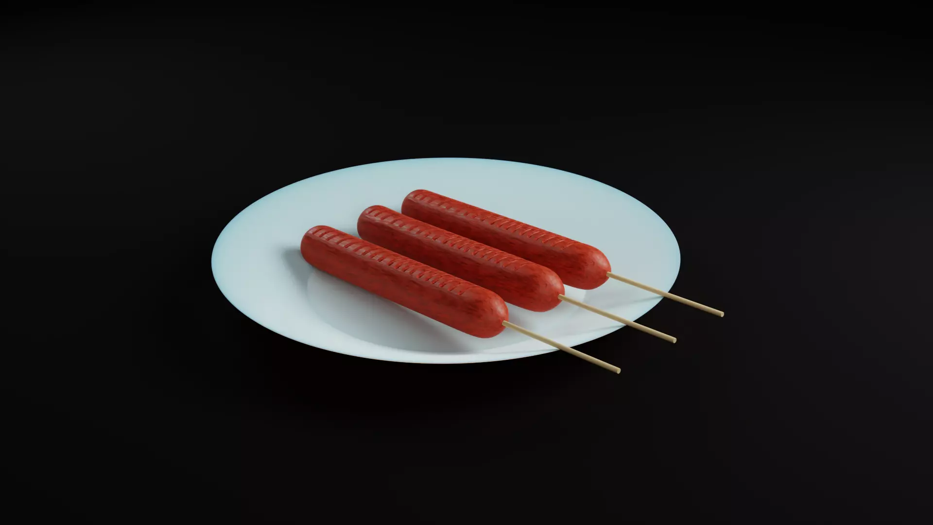 Skewered Sausage 3D model_0