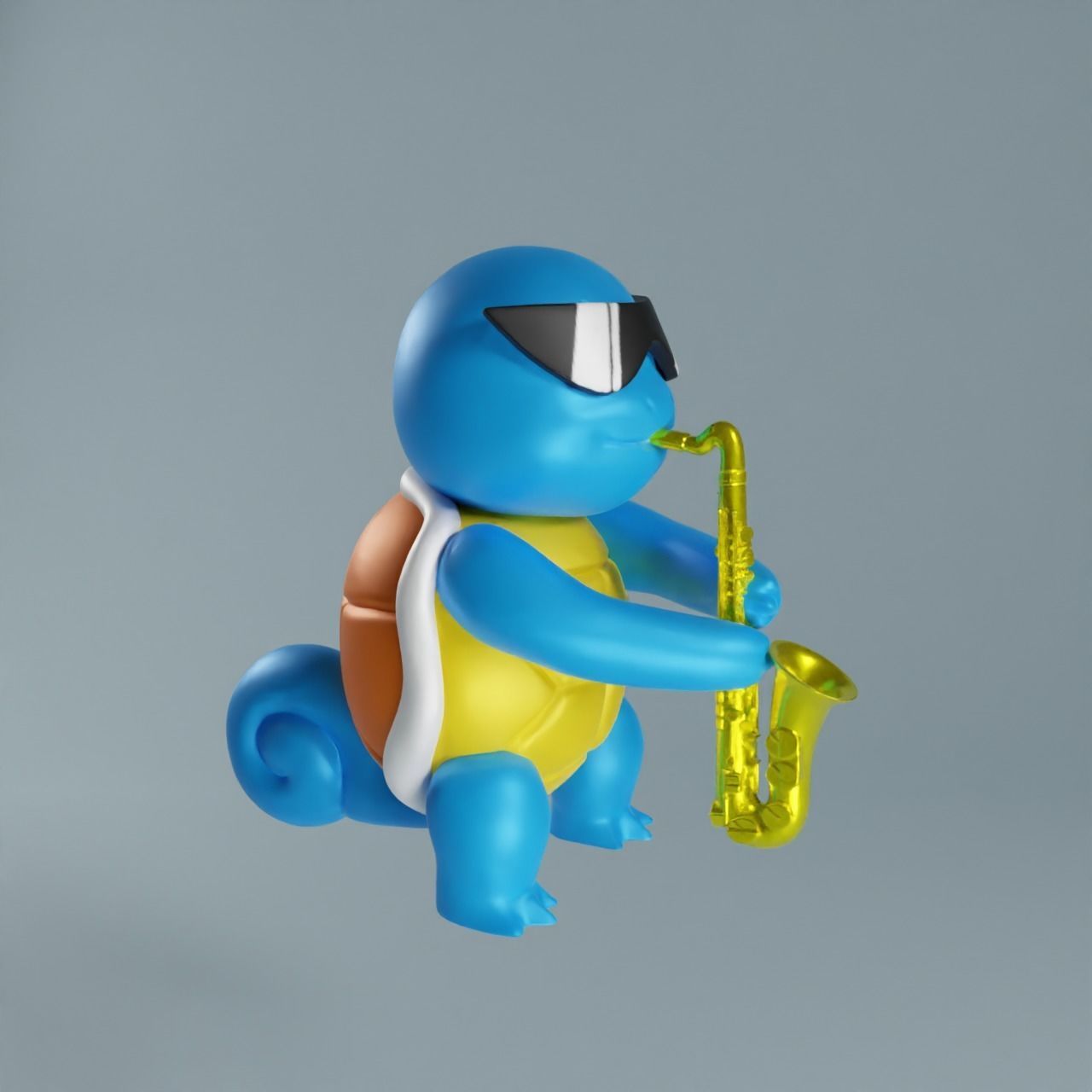 POKEMON SQUIRTLE SAXOPHONE 3D print model_1