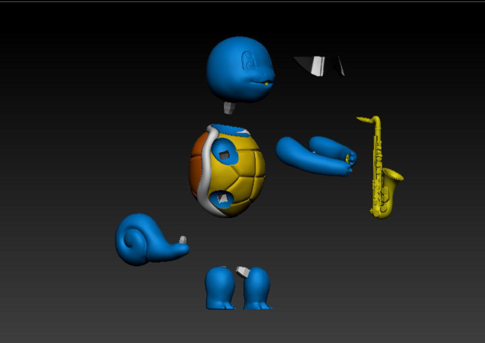 POKEMON SQUIRTLE SAXOPHONE 3D print model_4