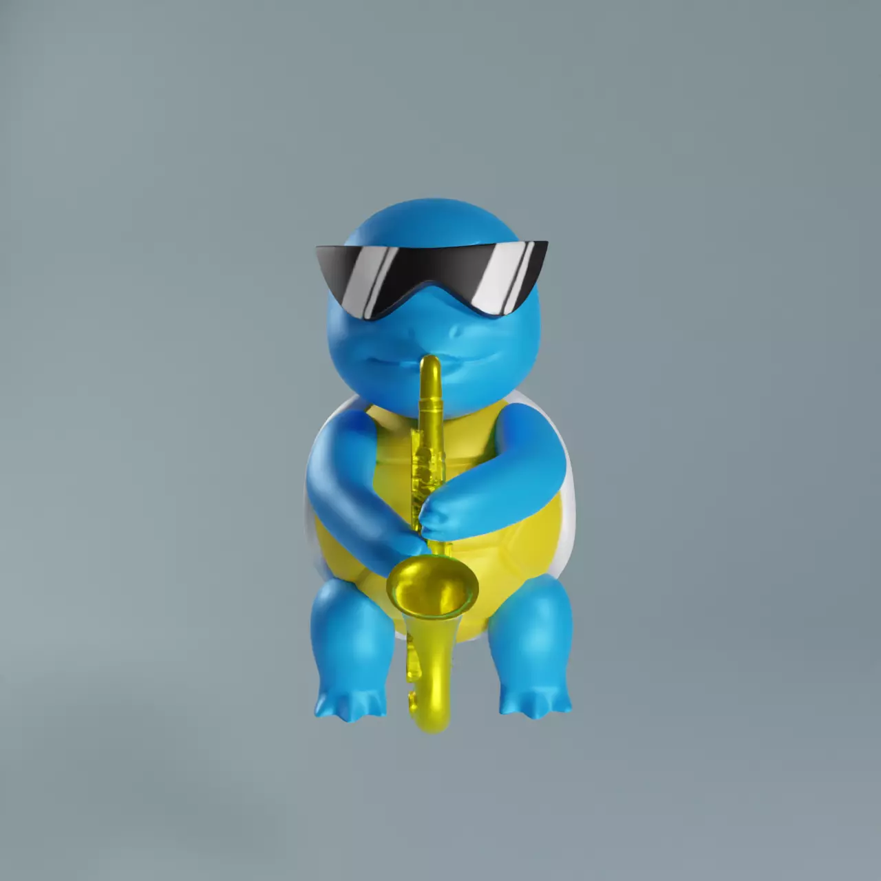 POKEMON SQUIRTLE SAXOPHONE 3D print model_0