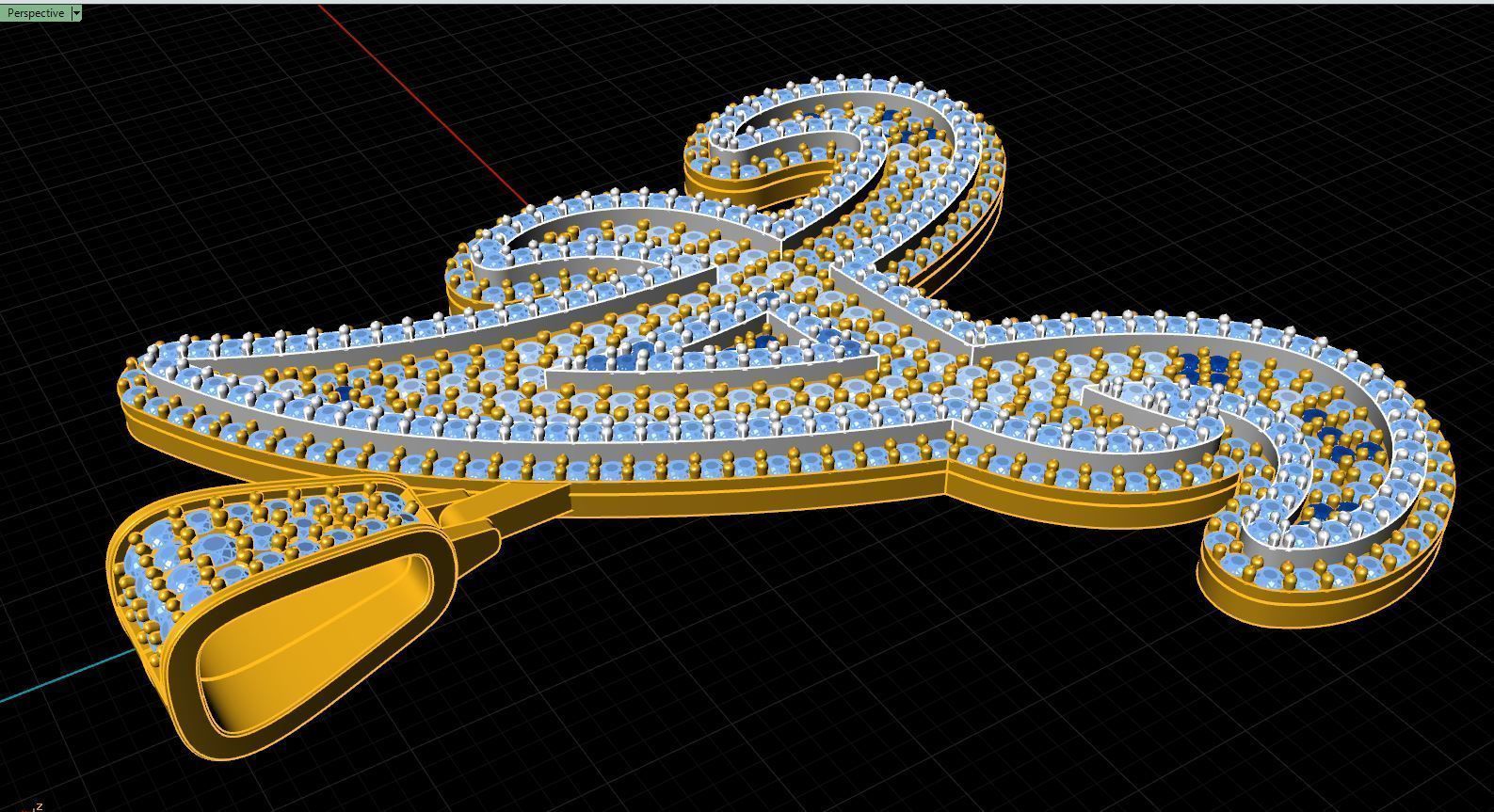 Pendant Hip-Hop A with bail and cuttered already print 3D print model_1