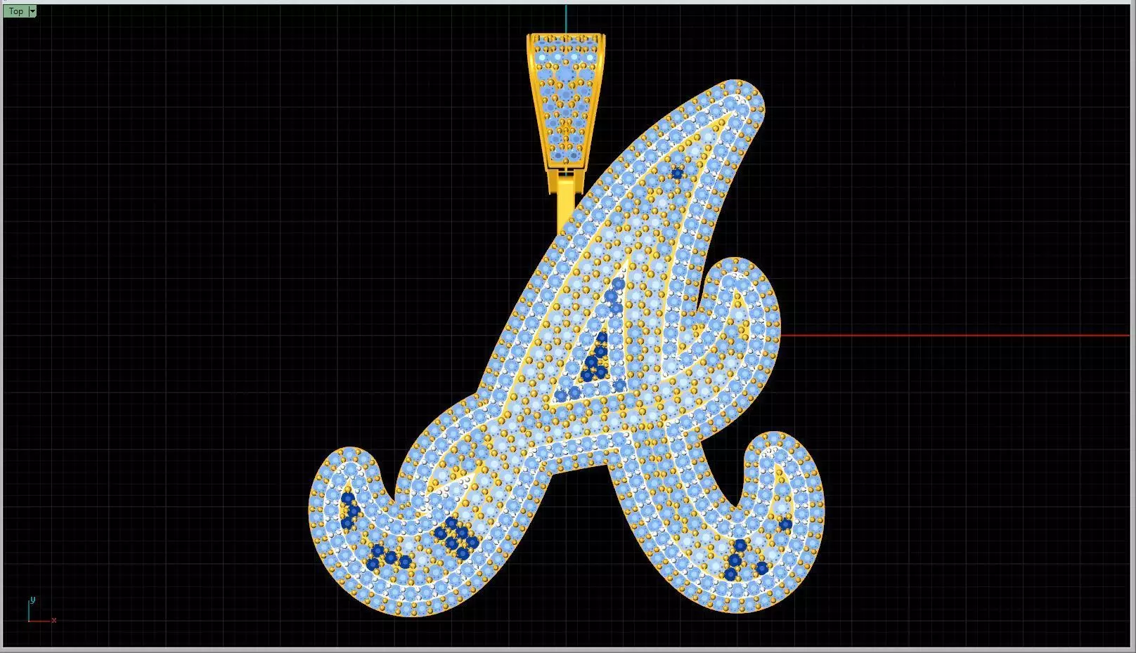 Pendant Hip-Hop A with bail and cuttered already print 3D print model_0