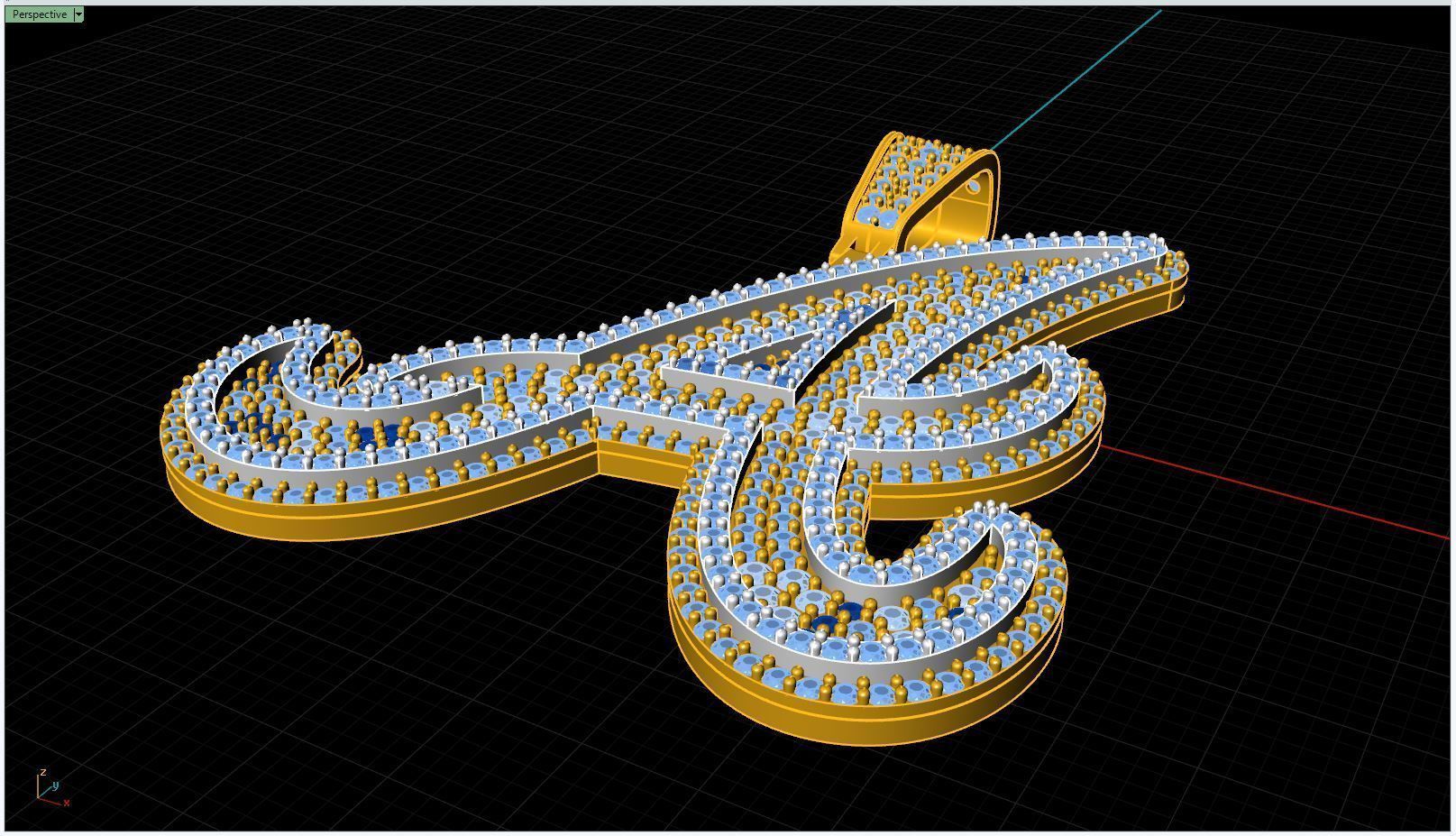 Pendant Hip-Hop A with bail and cuttered already print 3D print model_4