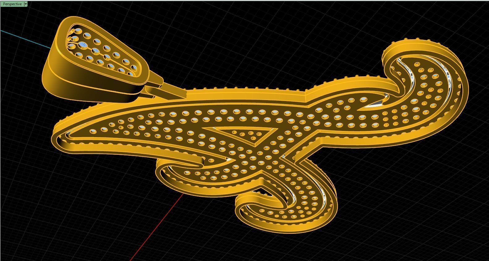 Pendant Hip-Hop A with bail and cuttered already print 3D print model_7