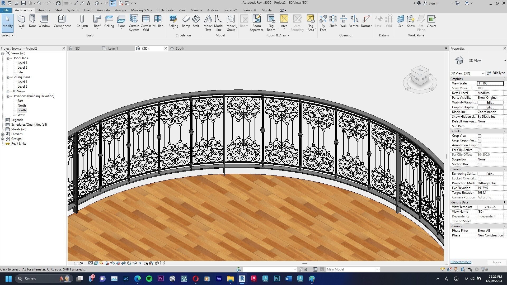 Classic Railing Revit Family type 012 3D model_7