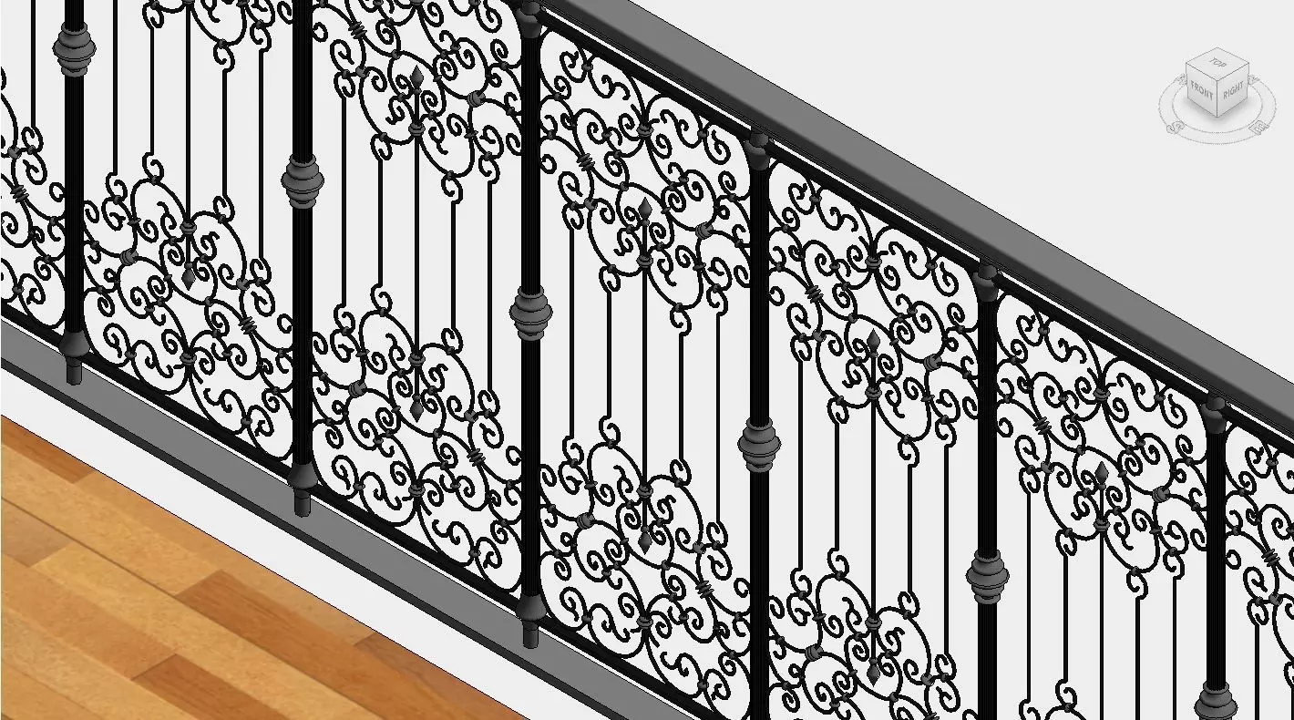 Classic Railing Revit Family type 012 3D model_0