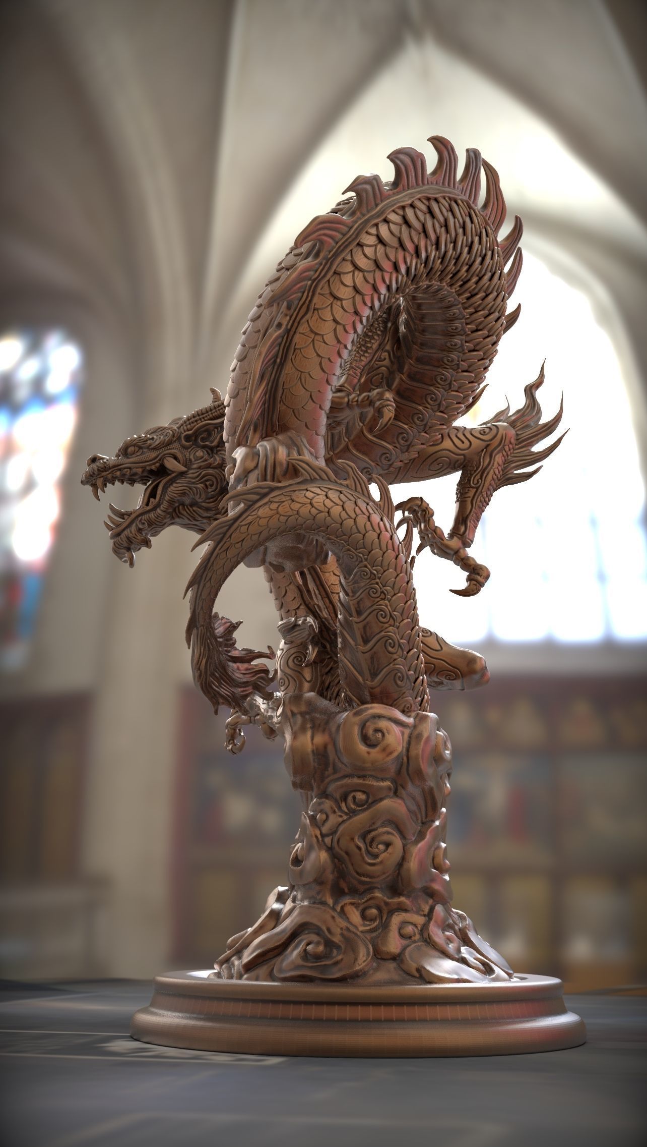 chinese dragon   Flying Dragon statue 3D print model 3D print model_6