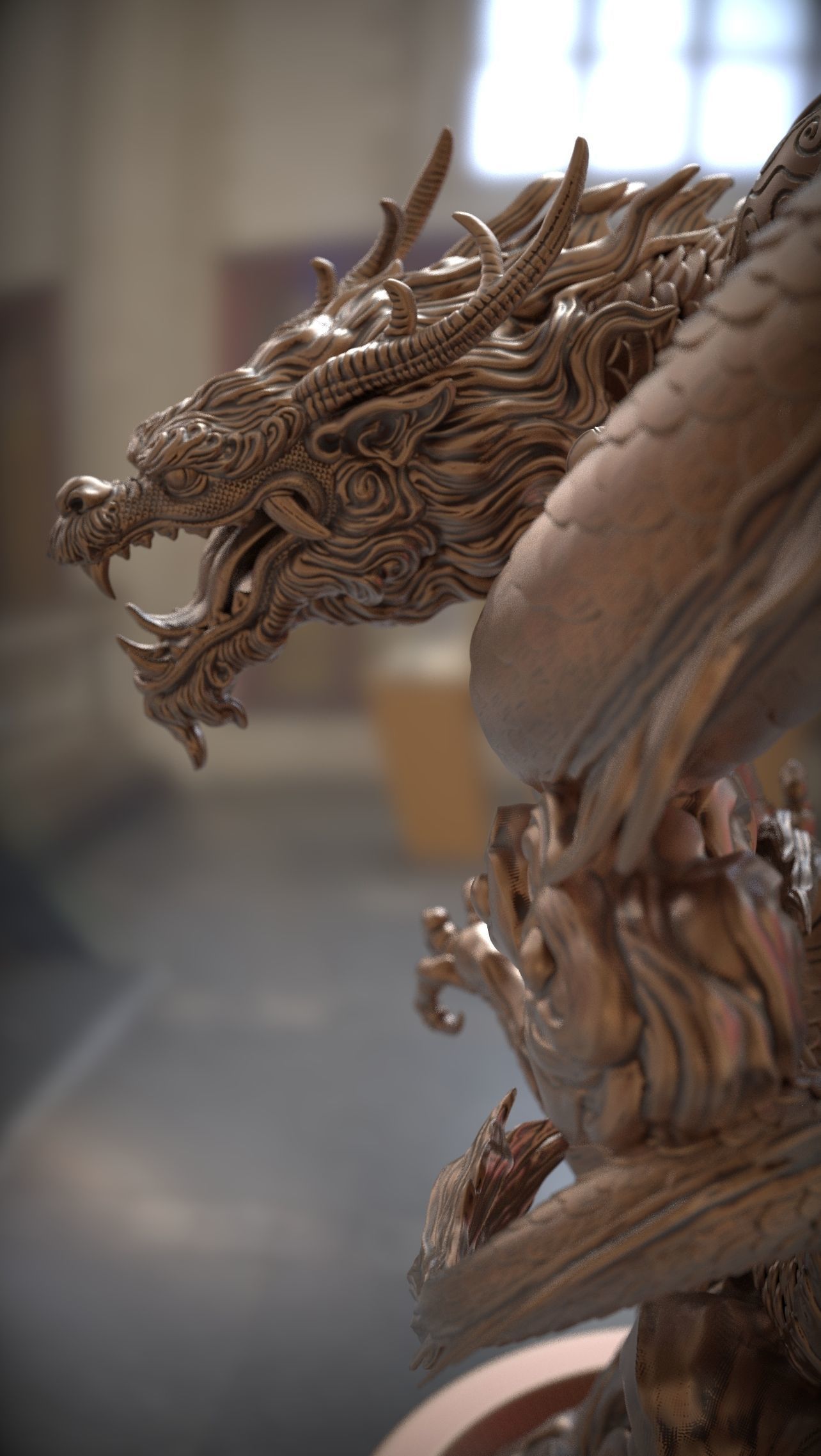 chinese dragon   Flying Dragon statue 3D print model 3D print model_10