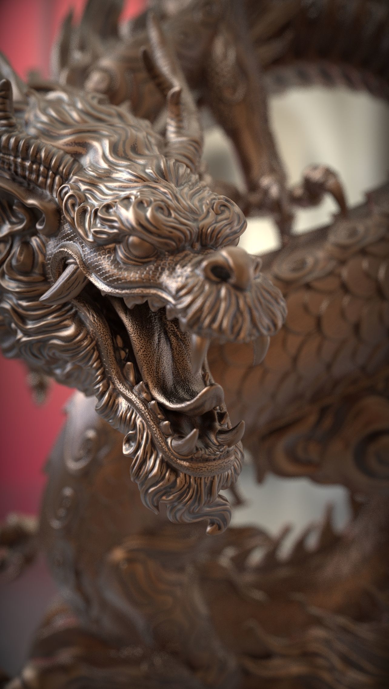 chinese dragon   Flying Dragon statue 3D print model 3D print model_9