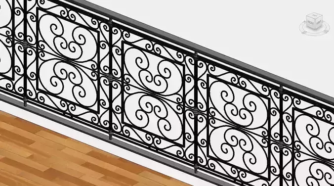 Classic Railing Revit Family type 013 3D model