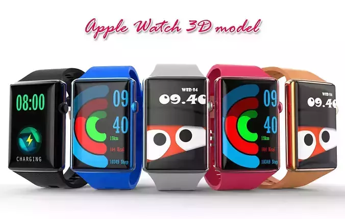 Garmin Apple  Sport Smart Pink Gold running-Watch band 3D model Low-poly 3D model