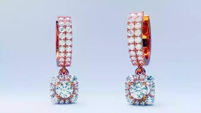 Halo drop diamond earring S