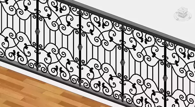 Classic Railing Revit Family type 014 3D model