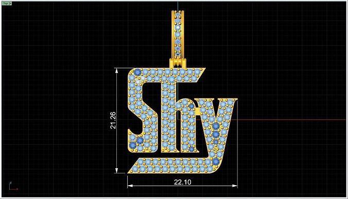 Hip-hop Pendant Shy cuttered ready print 3D print model