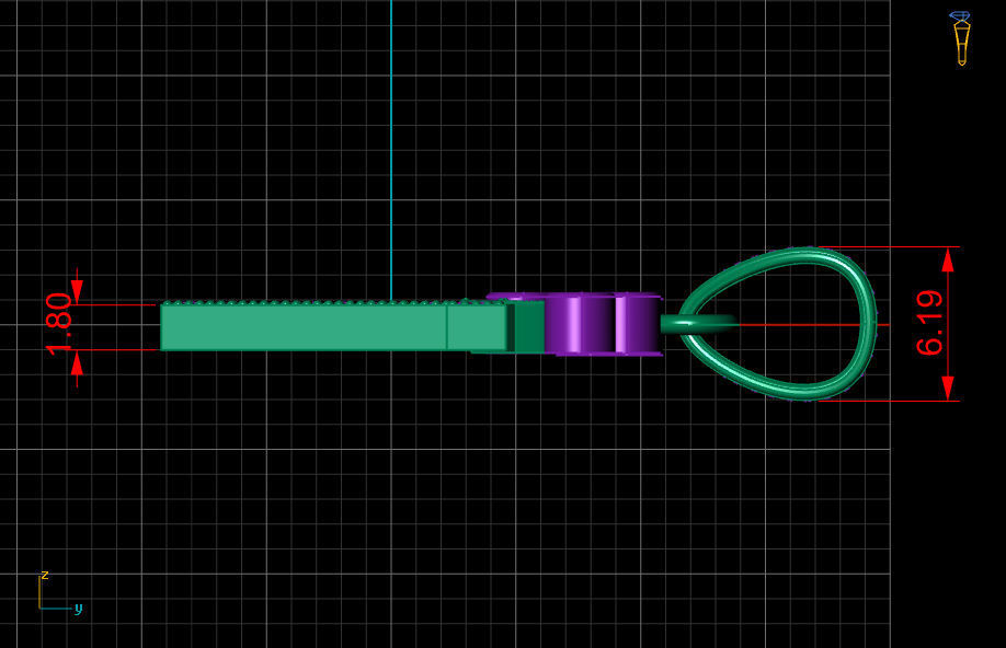 T letter pendant 3D print model_10