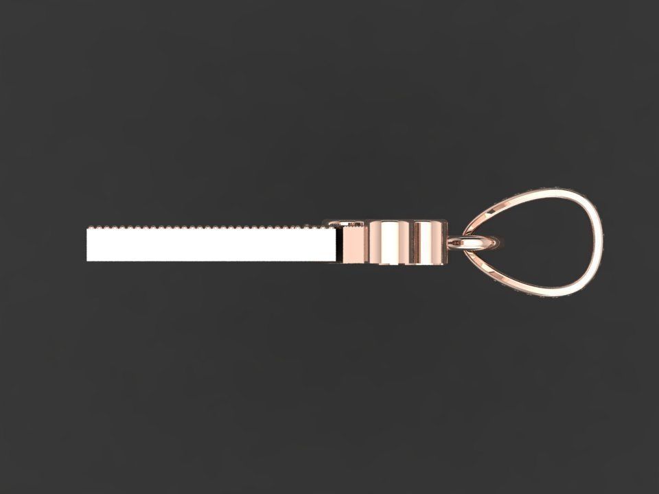 T letter pendant 3D print model_9