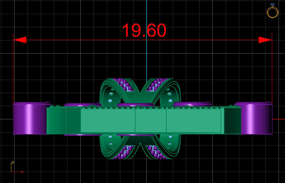 T letter pendant 3D print model_14