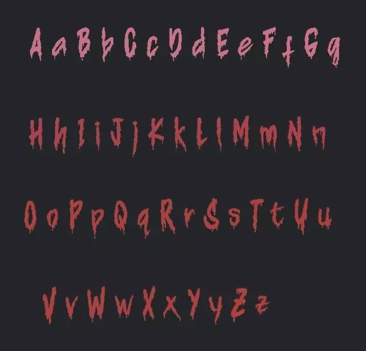 Blood Letters alphabet ABC 3D print model