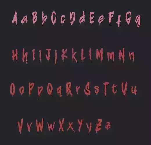 Blood Letters alphabet  ABC