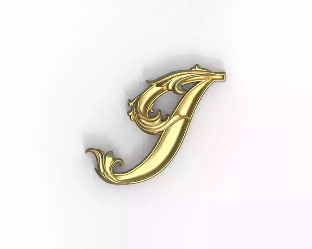 Letter J floral 3D print model