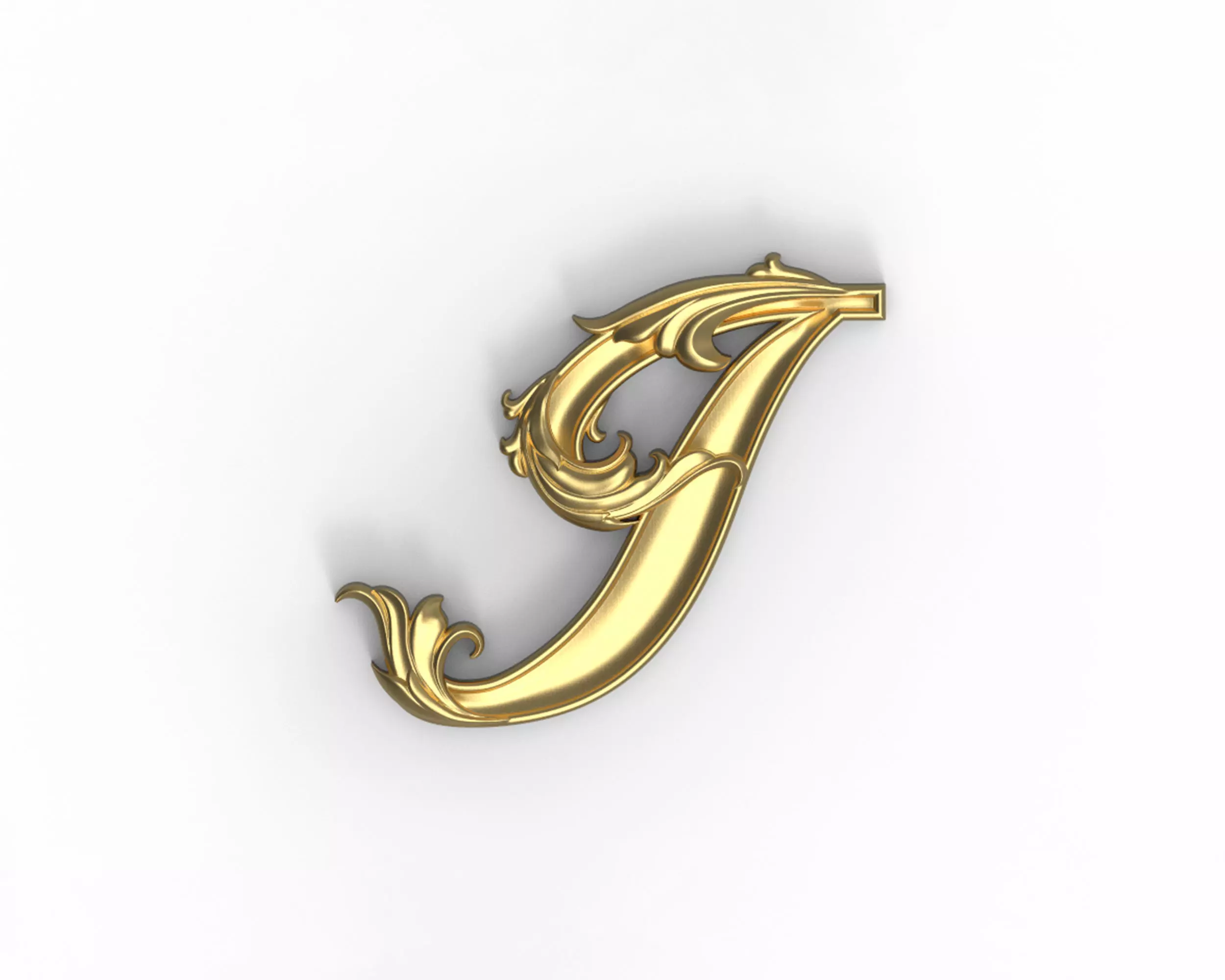 Letter J floral 3D print model