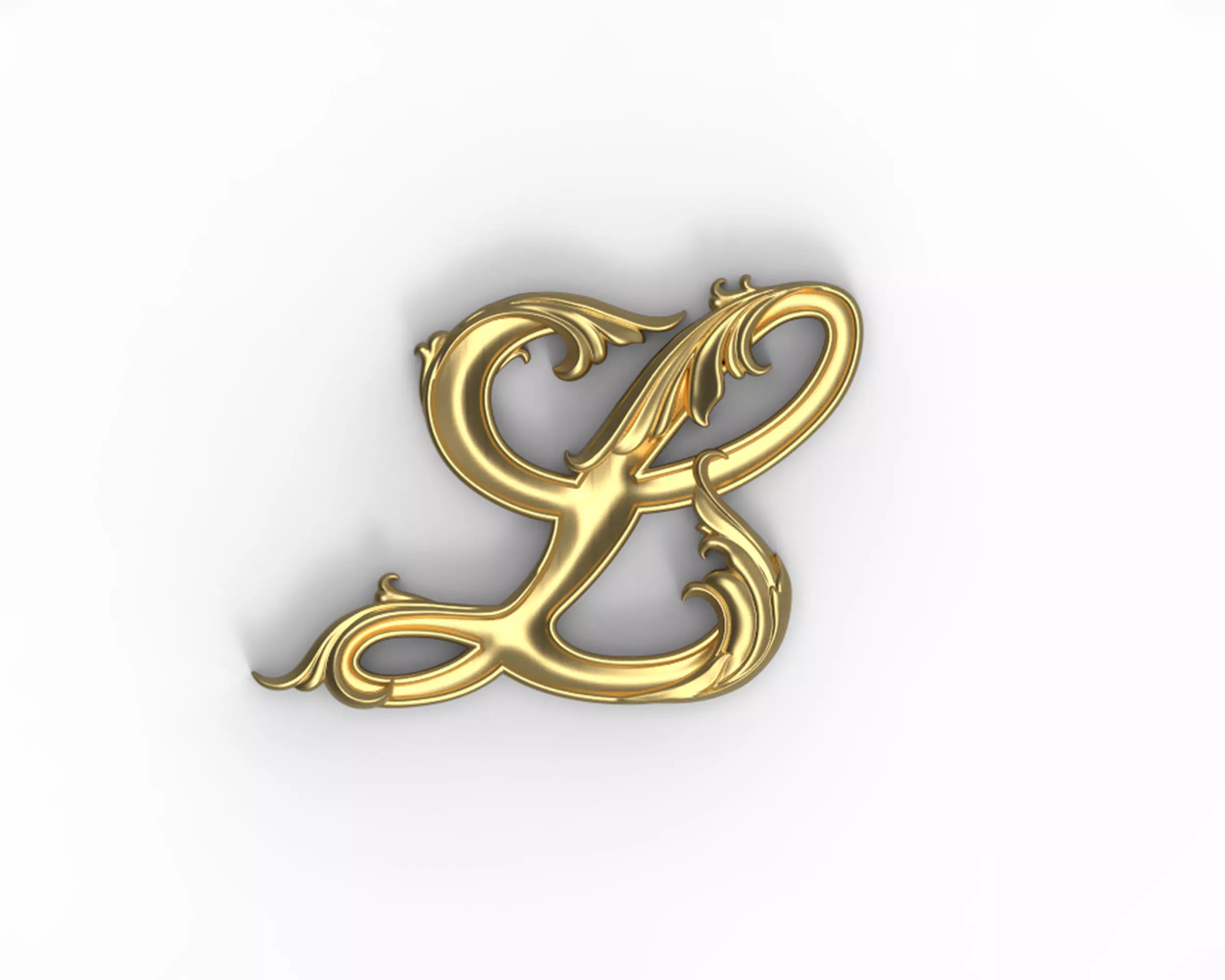 Letter L floral 3D print model_0